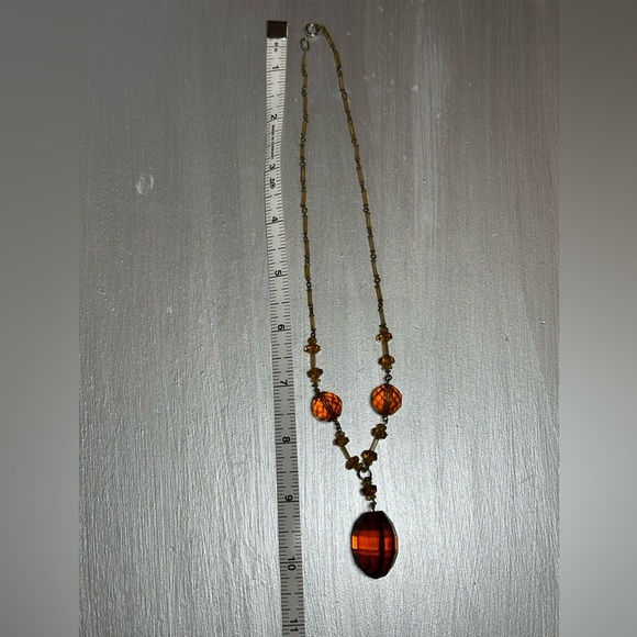 Vintage Amber-Colored Necklace - Picture 5 of 5